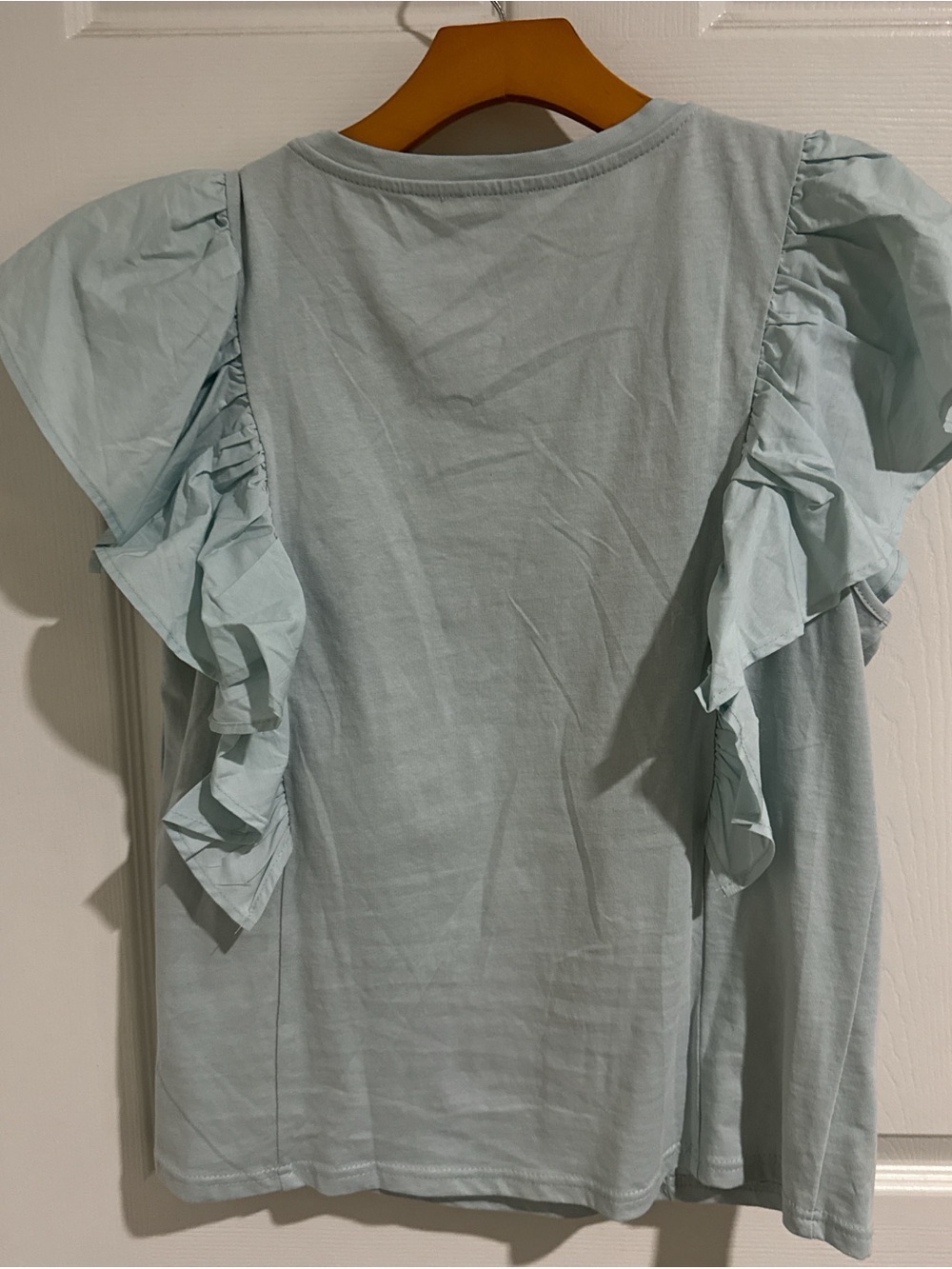 Light Blue Ruffle  Tee - Picture 3 of 4